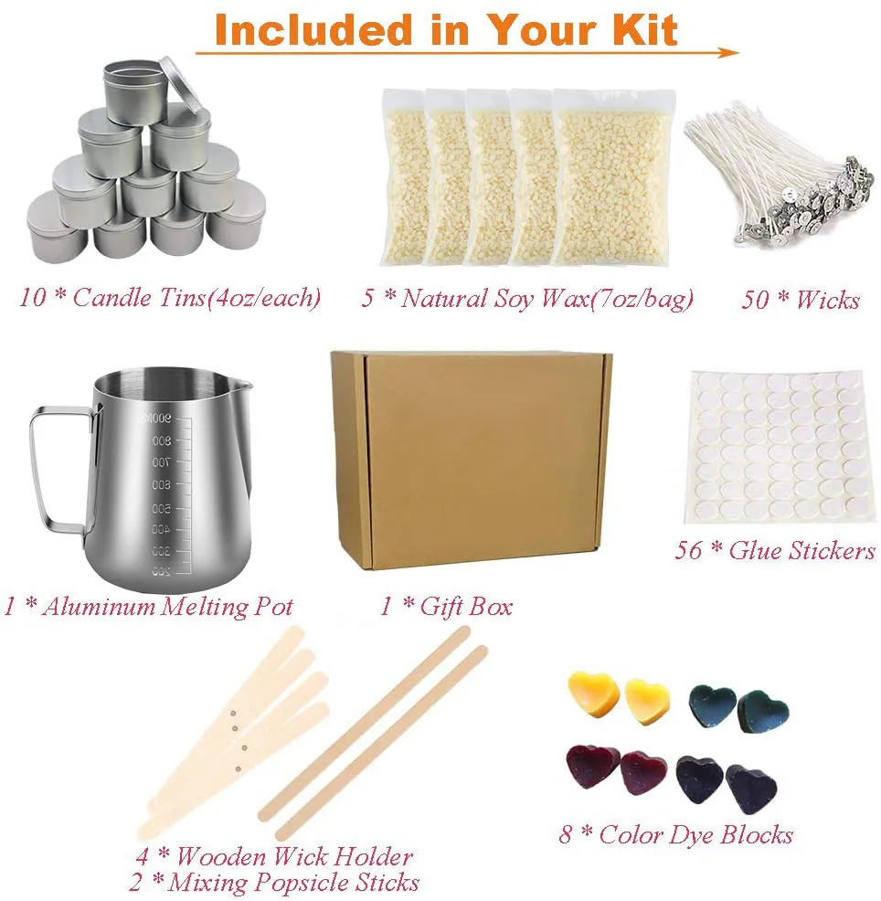Wholesale DIY Scent Soy Wax Candle Making Kit Handmade Professional DIY Soy Wax Candle Making Tool Set Candle Making For decor