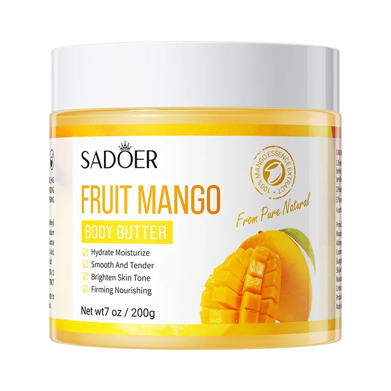 SADOER Organic Body Skin Moisturizing Nourish Fruit Extract Mango Avocado Body Butter Hydrating Brighten Cream