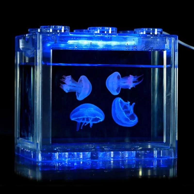 Contemporary Design High Quality Aquarium Jellyfish Tank Wholesale Middle-Sized Acrylic Tank Rechargeable Power Adaptor Plug-In