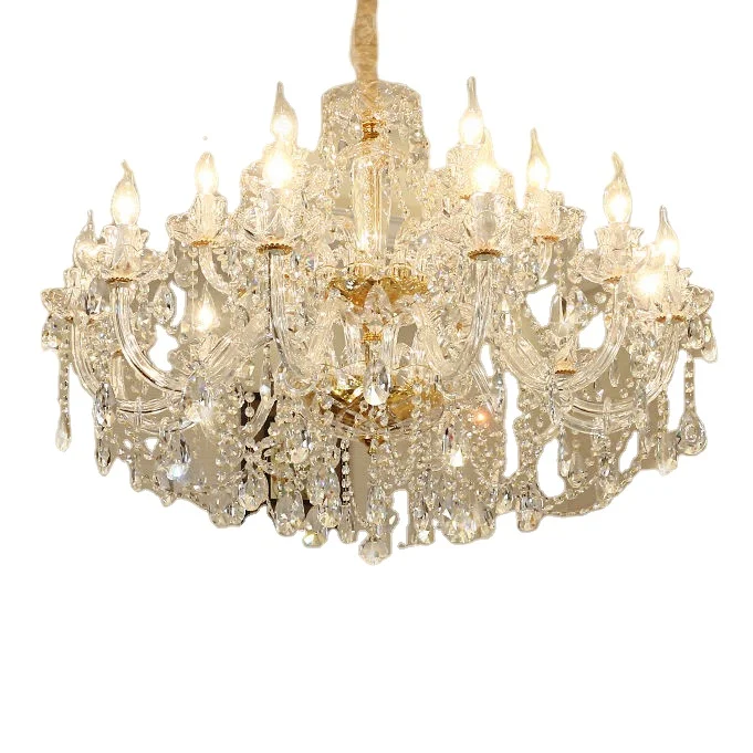 View larger image Add to Compare  Share Luxury Modern Gold glass K9 Crystal Chandelier indoor Living Room