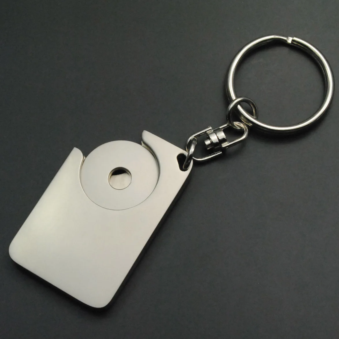 shopping cart coin keychain metal trolley token keyring