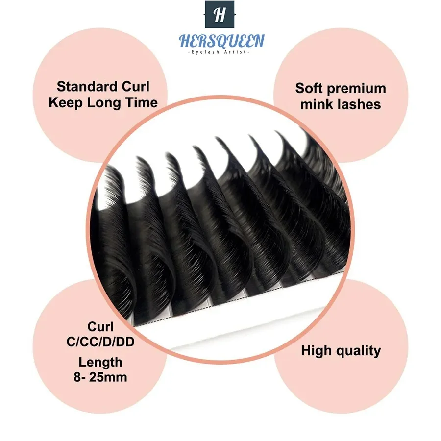 0.05 Handmade Volume Eyelash Extension Super Soft Silk Fluffy Eyelashes Matte Black Lashes Wispy Hybrid Semi Permanent Eyelashes