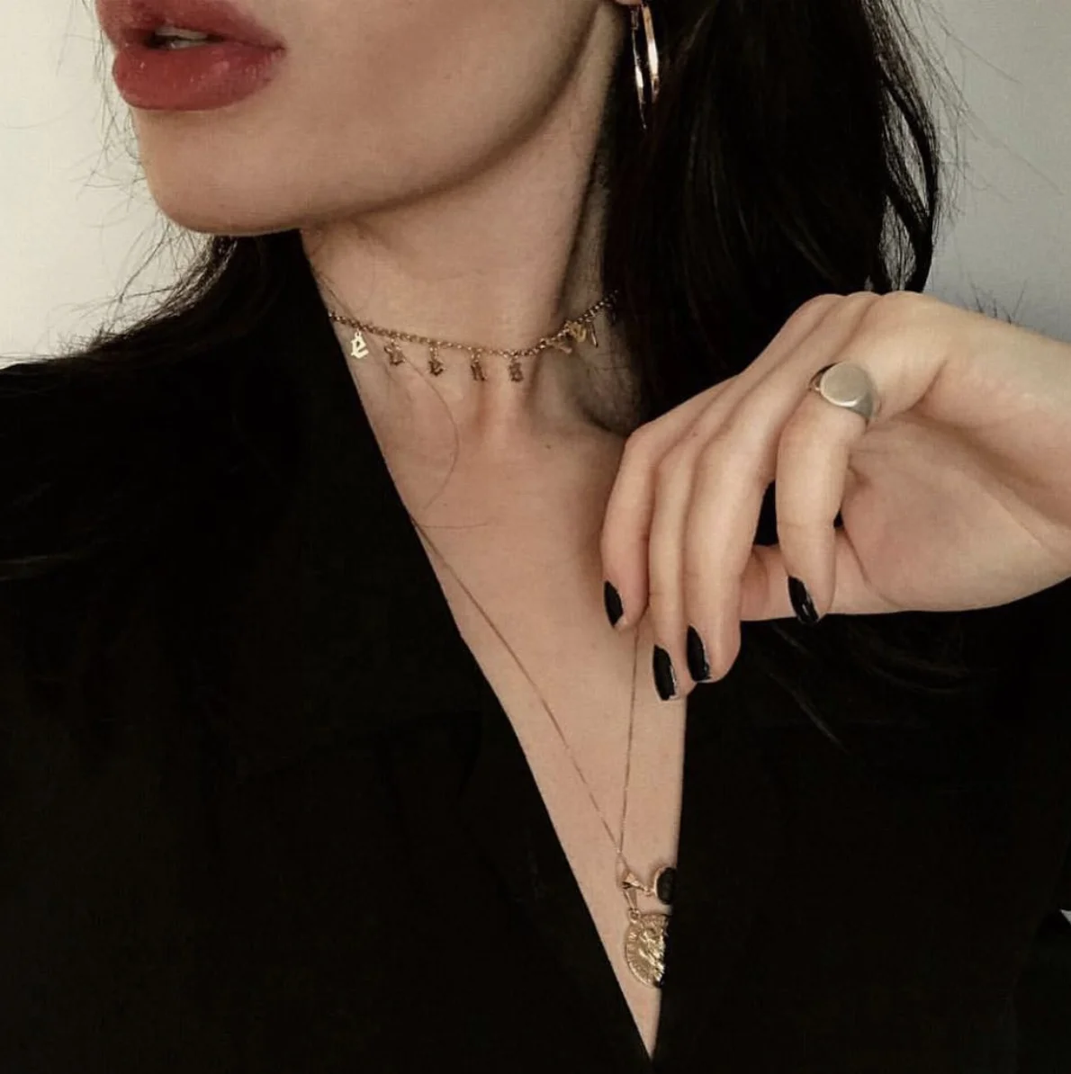 LOZRUNVE Factory Wholesale 925 Sterling Silver Gothic Initial Letter Pendant Charm