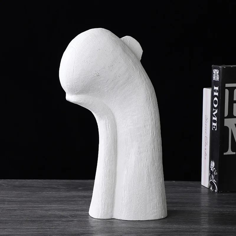 Modern Simple Black White Abstract Figure Sculpture Decoration Creative Cartoon Ceramic Art Room Body Ornament