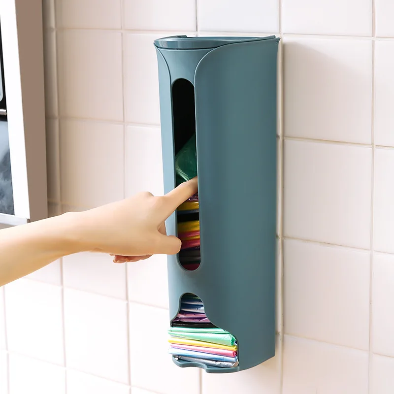 Garbage Bag Storage Box Wall Hanging Extractor Free Punching Box Household Lazy Garbage Bag Storage Device