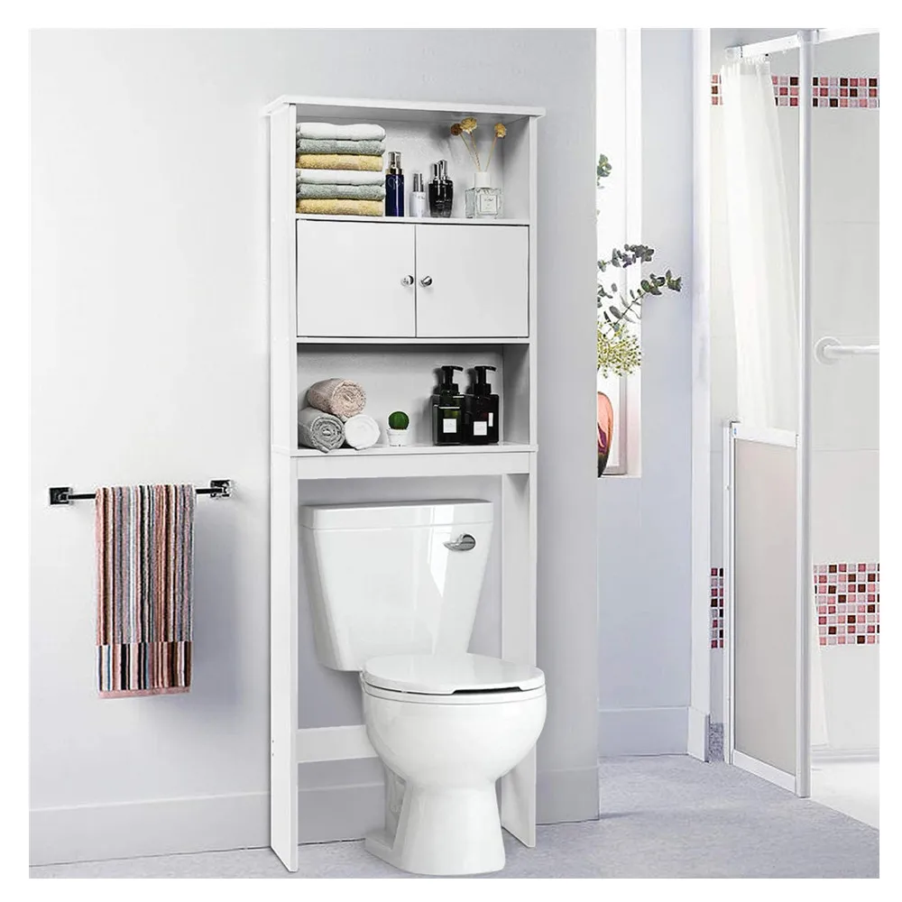 Домашний шкаф Cao Xian Hi для экономии пространства в туалете с тремя слоями и двумя дверцами полка ванной