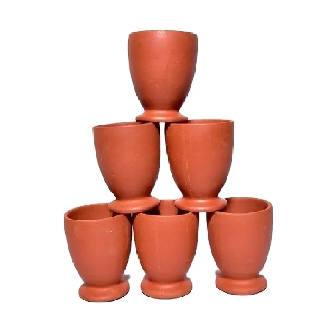Handmade Premium 300ml Clay Glasses for Water and Drinks Set of 6 for Housewarming Perfect Drinkware