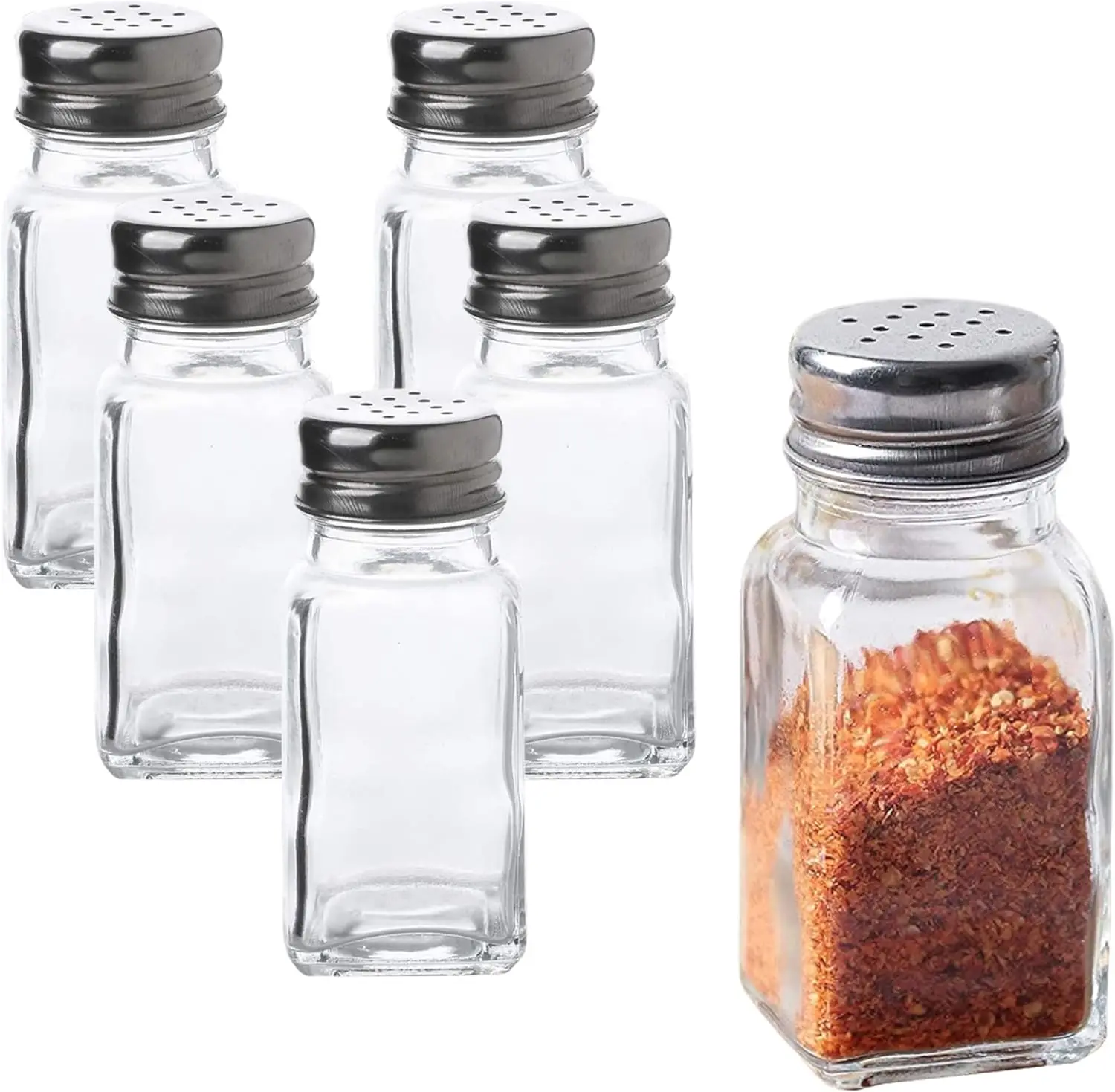 Clear Salt and Pepper Shakers Set  Glass Set 80ml