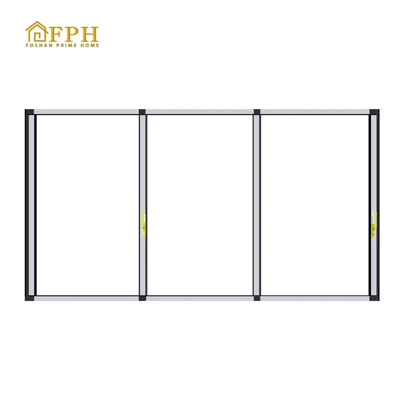 Hurricane Impact Modern Large View Double Glazing Sliding Door Aluminum Profile