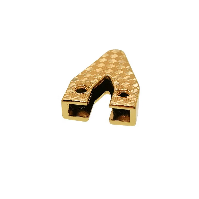 V shape tail clips end bags hardware metal Angle protector corner clip zipper end hand pull decorative buckle