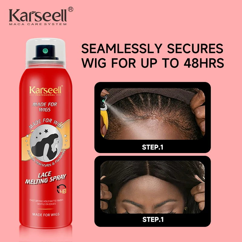 Karseell Hair Glue Spray Lace Wig Adhesive Fast-Drying Extreme Firm Hold Wig Glue No Residue Lace Melting Spray
