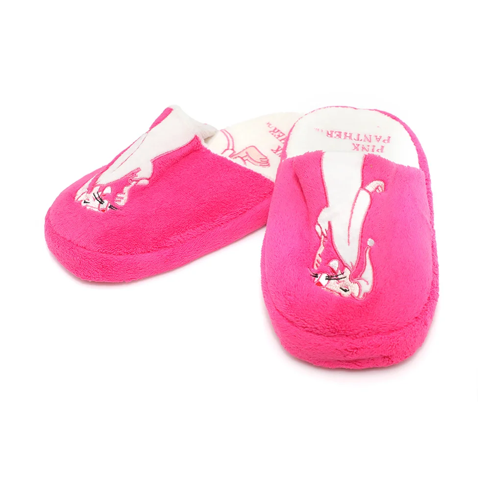 Factory pink panther soft plush kids slippers