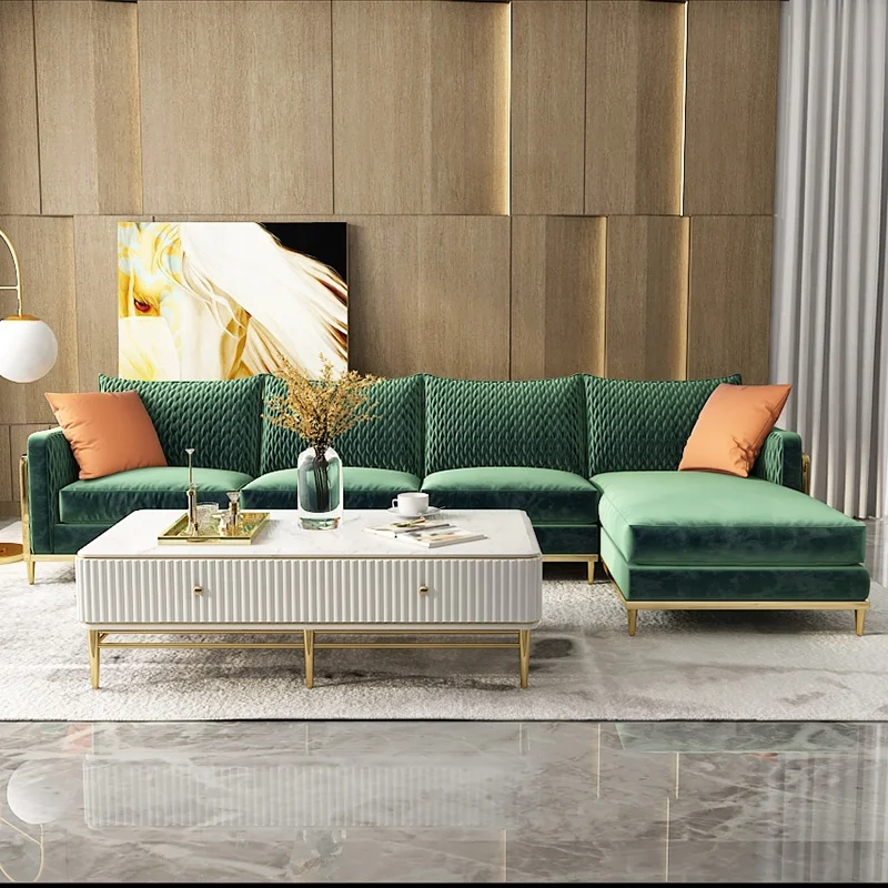 Modern Design Simple Sofa Combination Living Room Furniture Light Luxury Sofa Corner Sofa