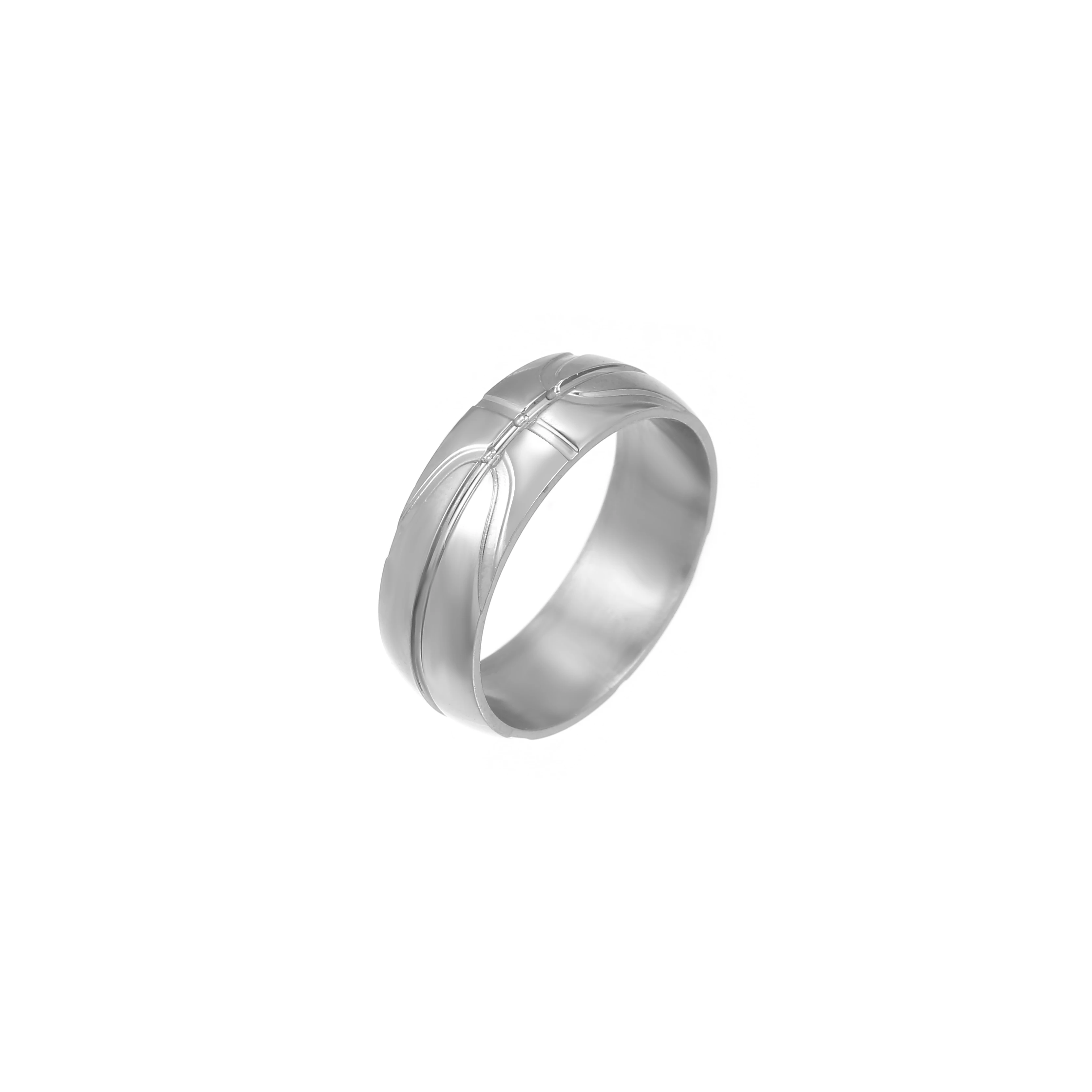 2024 New Trendy Basketball Pattern Engraved Round Shape Titanium Rings For Men Non-Tarnish Jewelry