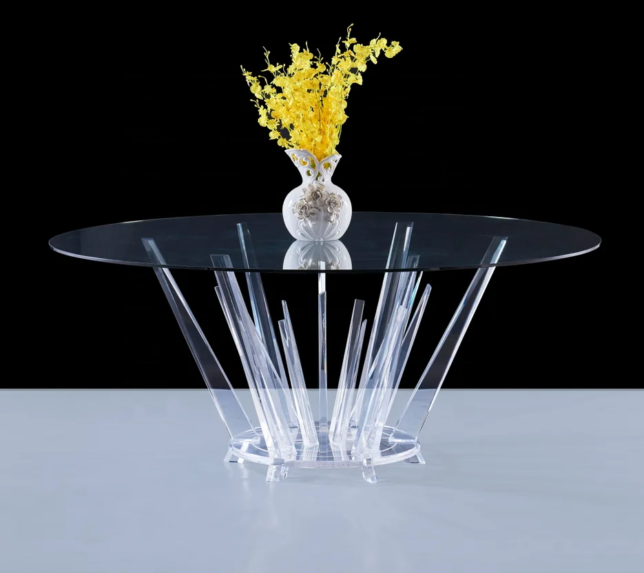 Горячая продажа завод светодиодный круглый акриловый Банкетный современный обеденный стол