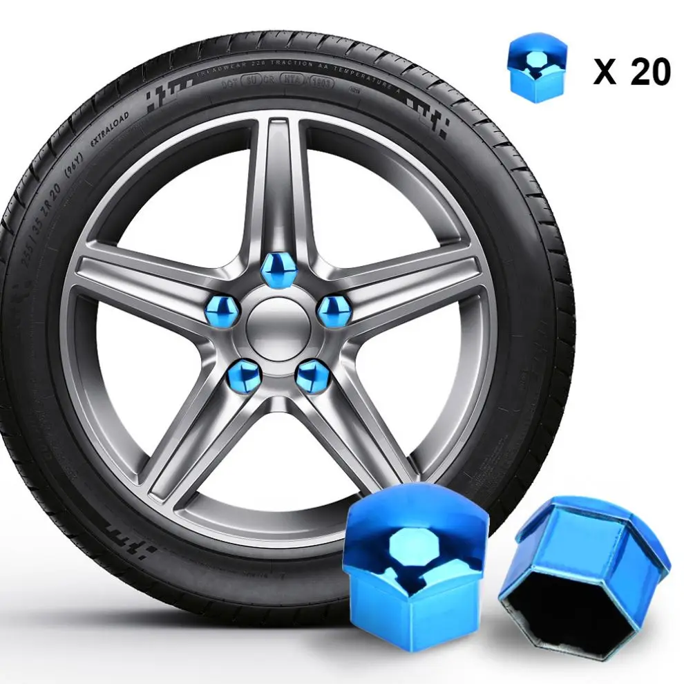 20Pcs Car Wheel Nut Caaps Protection Covers Caaps Car Hub Screw Cover Car Tyre Nut Bolt Exterior Decoration