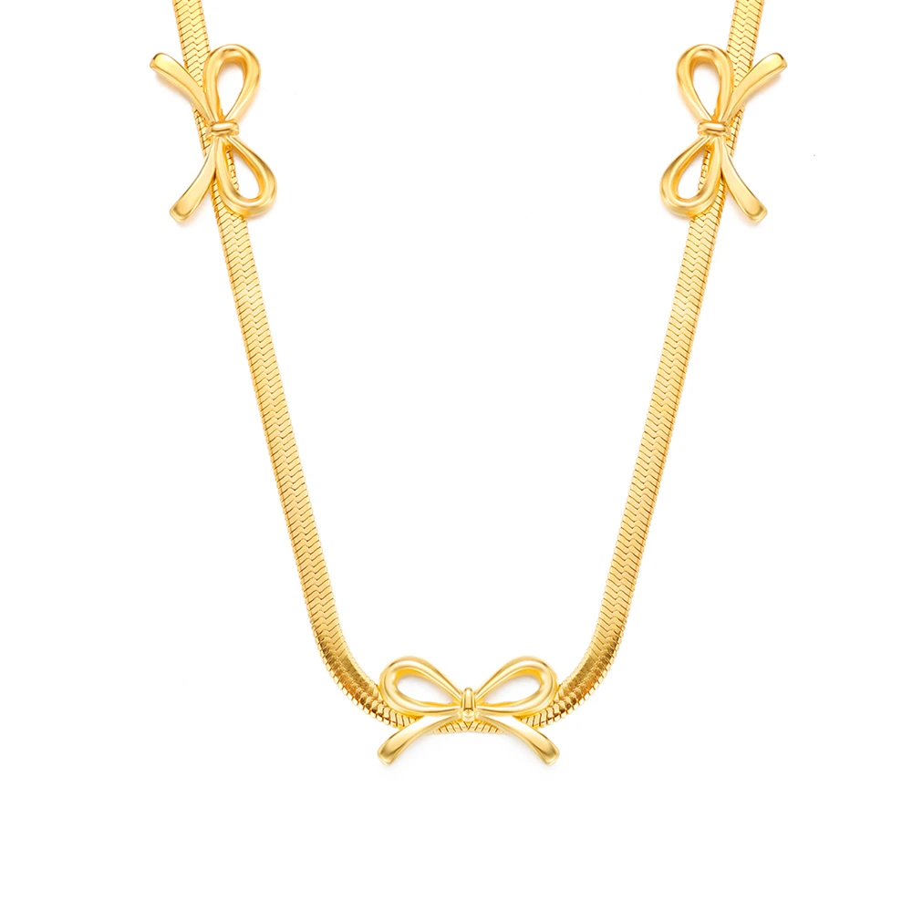 ladies new stylish stainless steel snake chain butterfly pendant necklaces jewelry