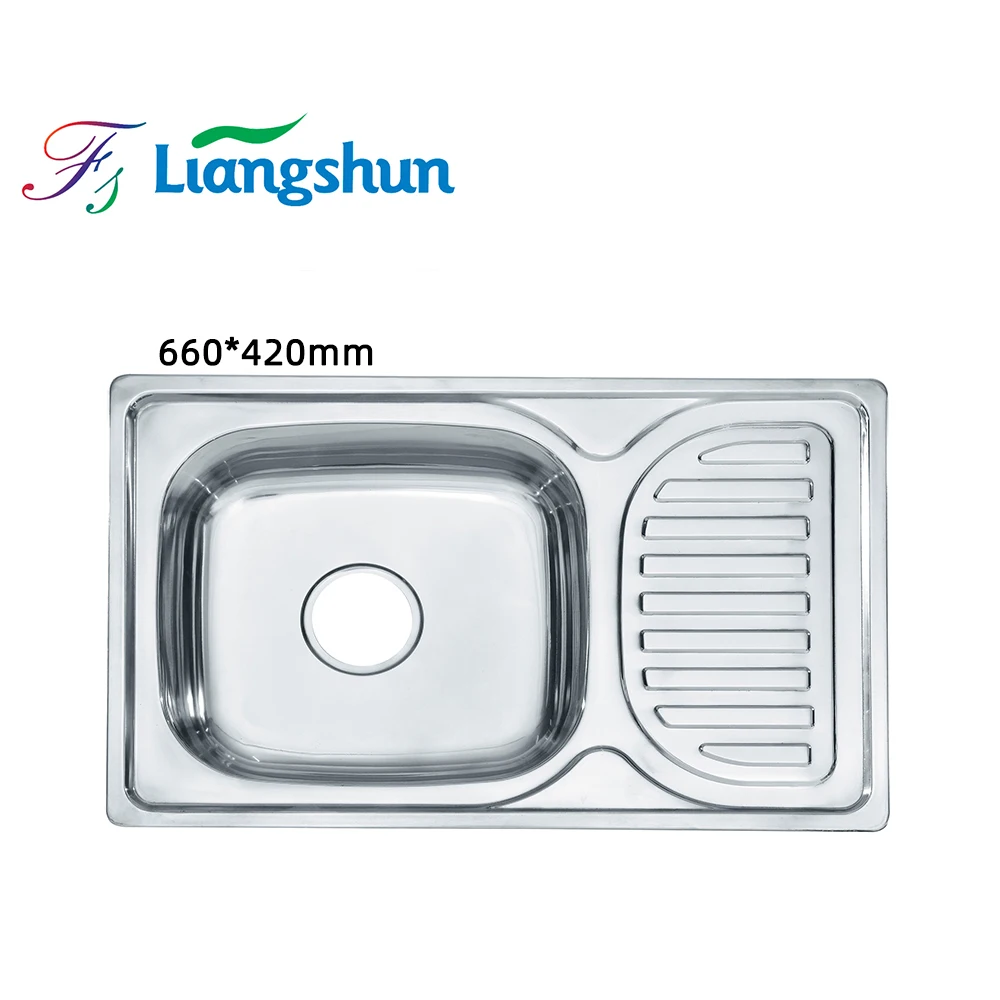 Ls-6642 Unique Drainboard Stainless Steel Sink 304 Basin Deep Laundry Kitchen Sink For Cabinet