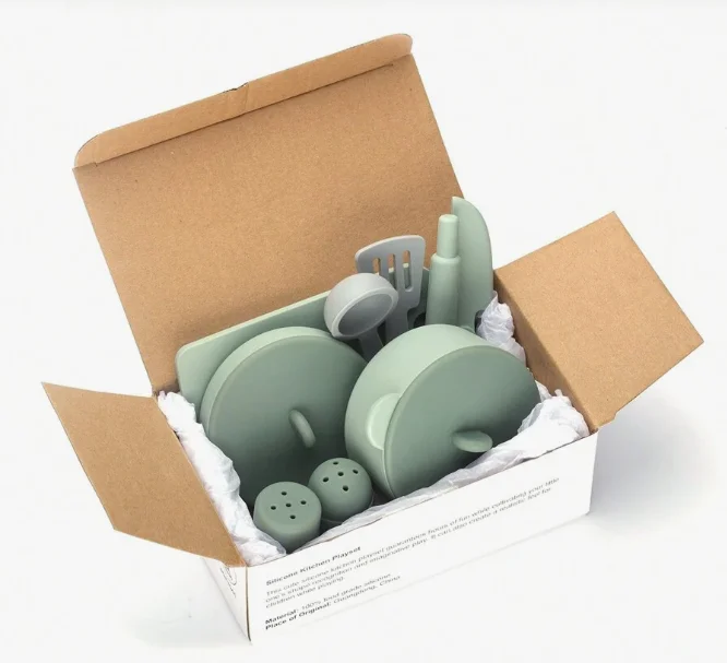 CPC Tested Silicone Kitchen Toy Kits For 3+ Toddlers, Role Playing Little Cooker Having Fun At Home Preschool