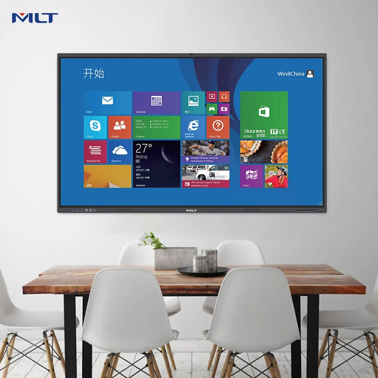 Pen Touch Movable OPS Finger Multi Touch Screen Smart Board LCD 4K Display USB Digital Interactive Whiteboard With Projector