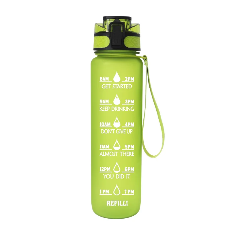 1L Gradual Changing Large Capacity Botella De Agua Tritan with handle Water Bottle Portable Outdoor Sports Water Cup