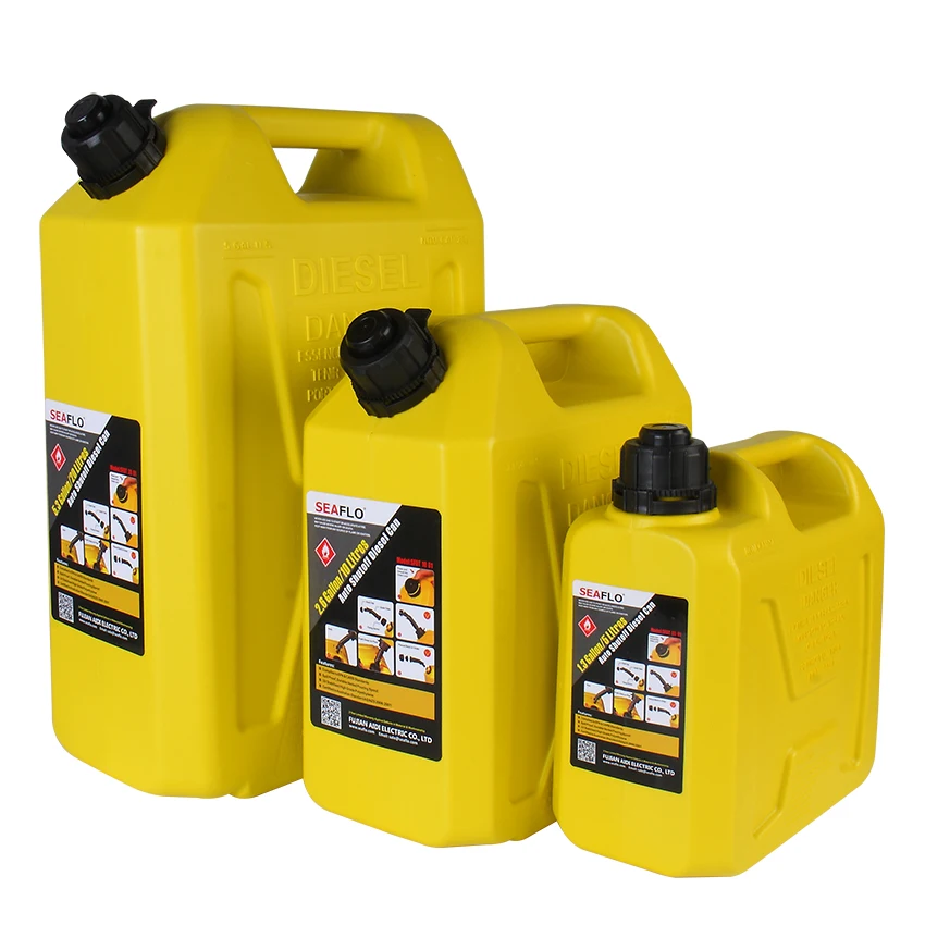 SEAFLO 5L10L 20L Auto Shut Off Diesel Cans Plastic Gas Jerry Can Fuel Tank Gasoline Oil Drums