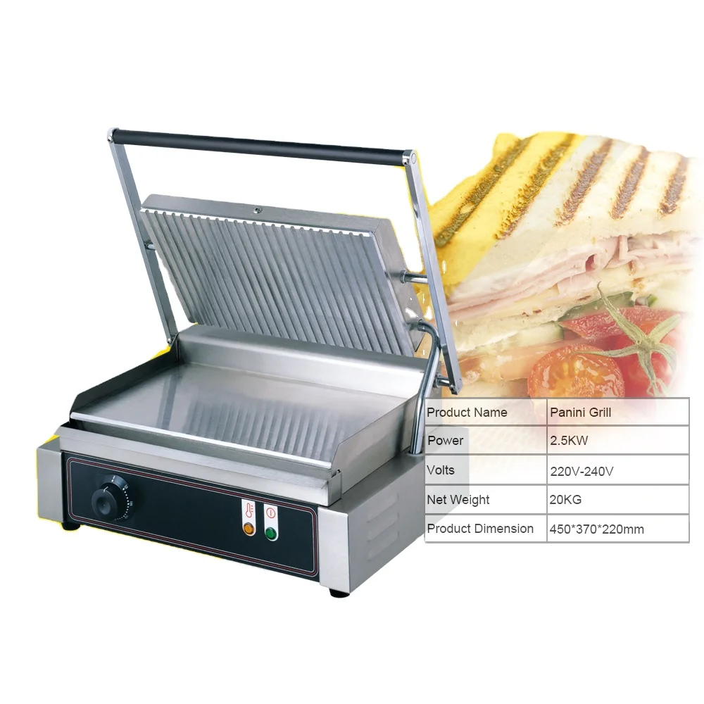 
Heavy Duty Commercial Use Electric Barbecue Grill/Griddle Contact Panini Sandwich Maker 