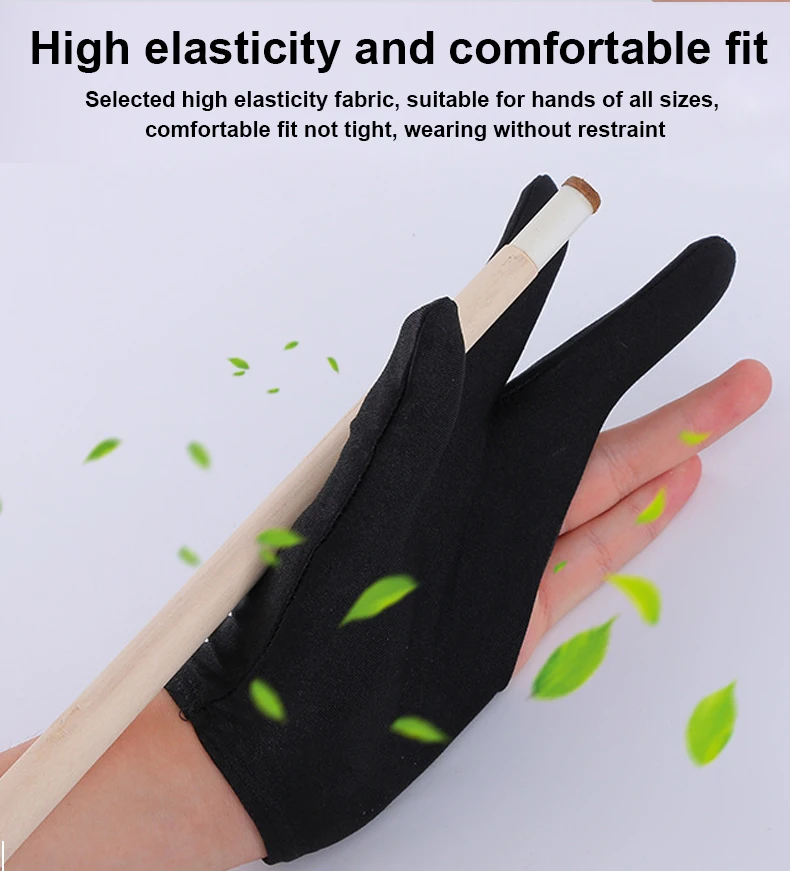 Anti-wear 3 Fingers Open Left Hand Snooker Pool Table Player Billiard Cue Gloves