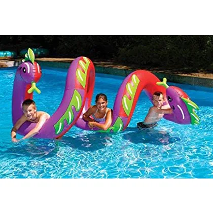 PVC Inflatable snake toy Water Sport Play Two Headed Curly Serpent Pool Float