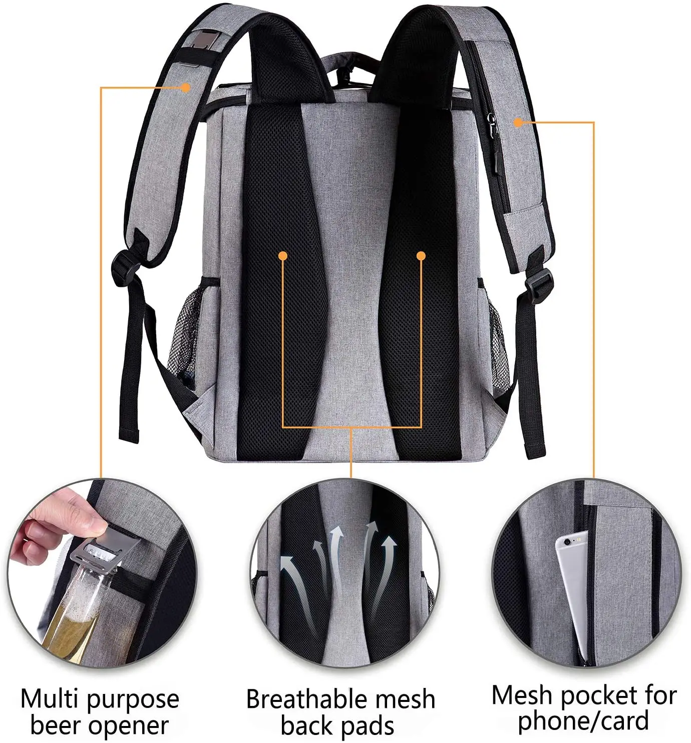 Ederbou Backpack Cooler Leakproof Insulated Waterproof Backpack Cooler Bag, Beach Cooler Backpack for Men Women to Work Lunch