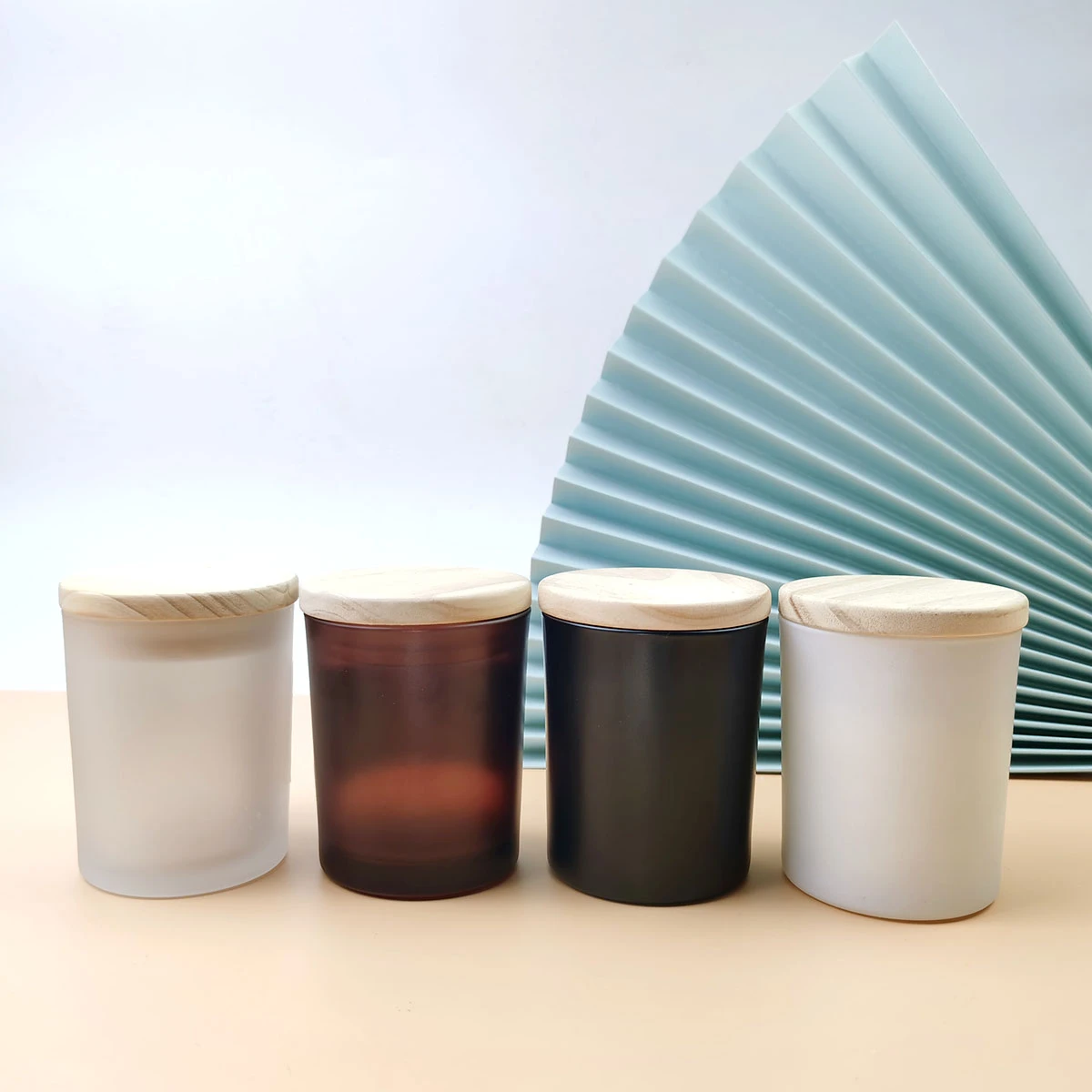 Wholesale Custom Label Frosted White Clear Empty Candle oval Jars Luxury Glass jars to make candles With Lids And box Packaging