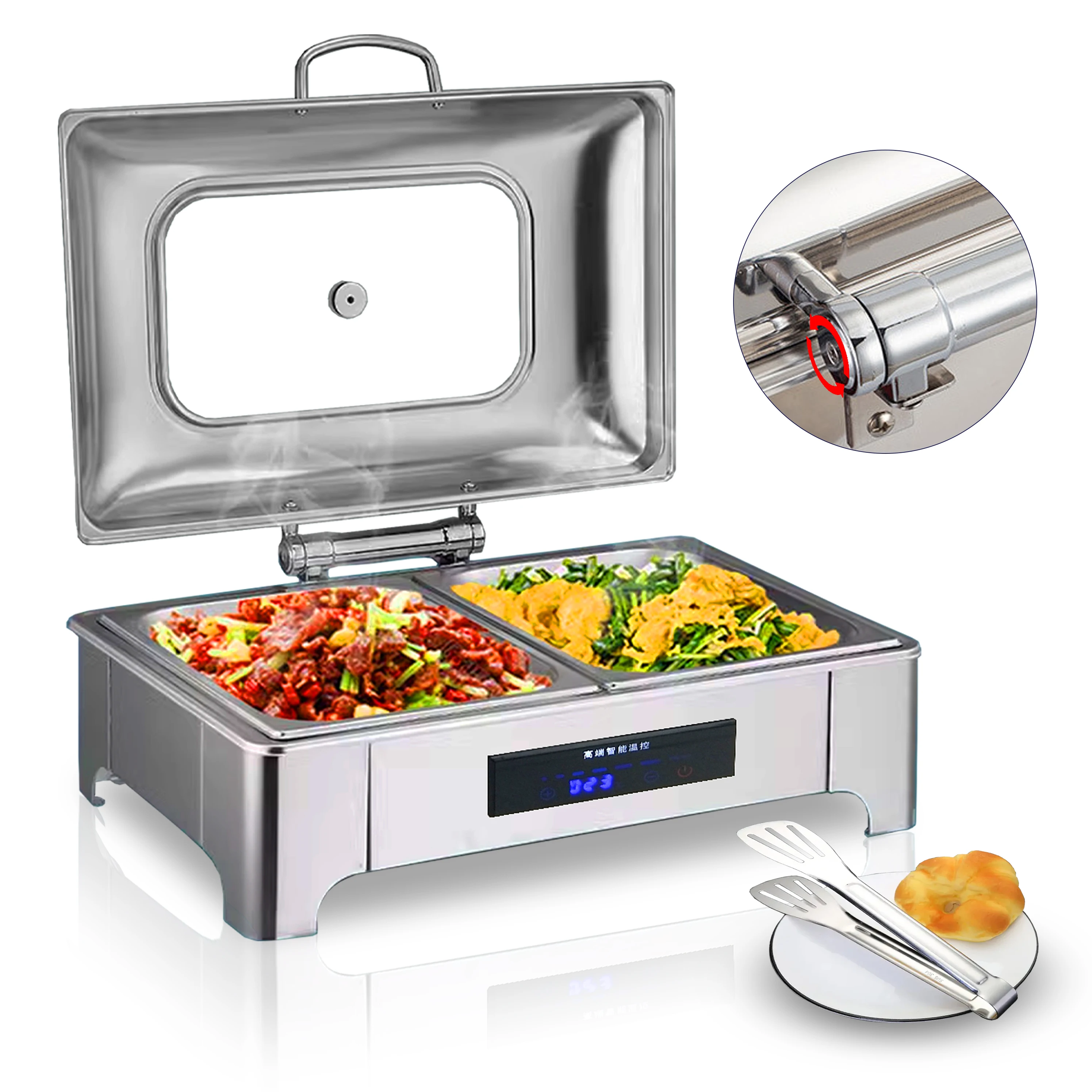 YITIAN High Quality Rectangular Stainless Steel Chaffing Dishes Electric Chafing Dish Food Warmer Catering Equipment For Hotel