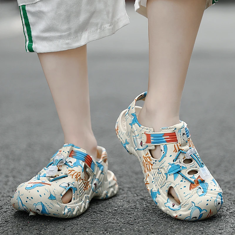 casual children walking shoes softness sporty clogs unisex kids slip on shoes  summer beach slides slippers for child