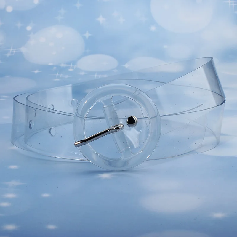 Designer High Quality New Fashion Transparent Woman Round Stitch Deduction Jeans Shirt Coat Hip-hop Accessories Belt