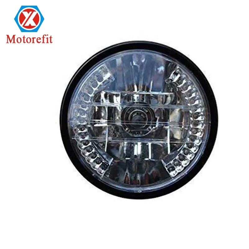 RTS 7' Motorcycle Headlights Turn Signal Amber Lights Lamp for Bobber Dyna Honda Suzuki Yamaha Cafe Racer Faro Moto