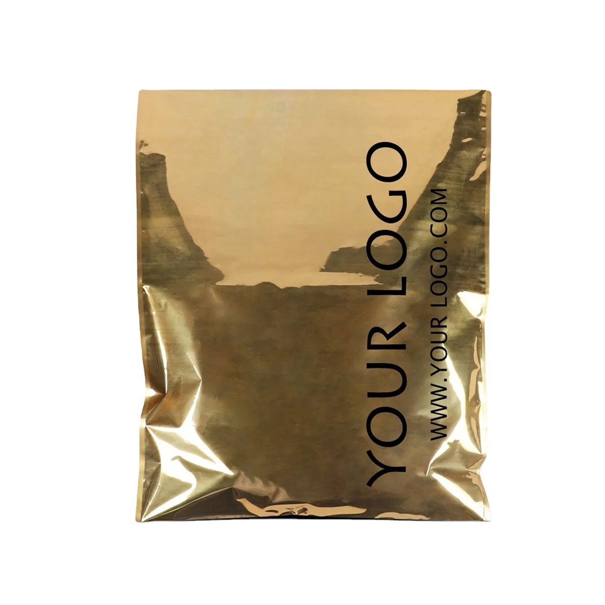 Customized printed logo shining gold poly mailers envelope mailing courier express plastic shipping packaging bags