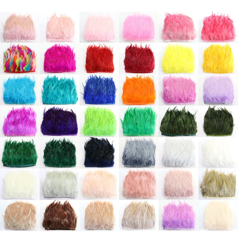 hot sale discount price cheap saddle feather trims and fringes dyed rooster feather trim or carnival costume