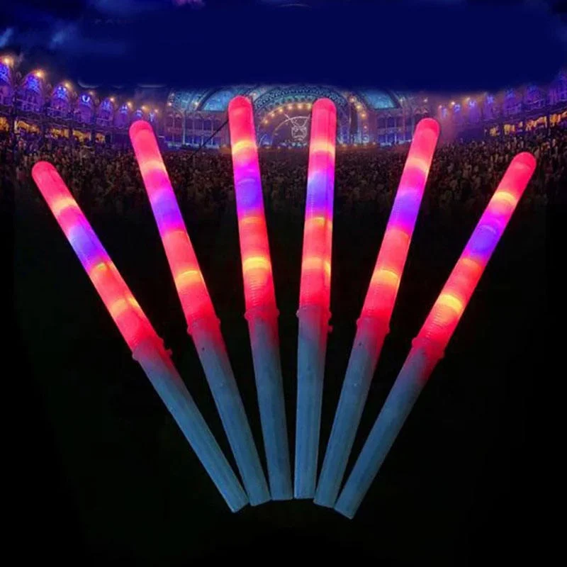Cheap Tube Glow Sticks Cotton Candy Cones Colorful Flashing LED Stick Sugar Marshmallow Sticks