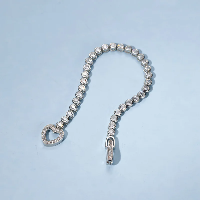 Fashion fine Jewelry real 925 Sterling Silver Bracelet With 3mm Cubic Zircon CZ 14K Gold Plated Tennis Bracelets gift