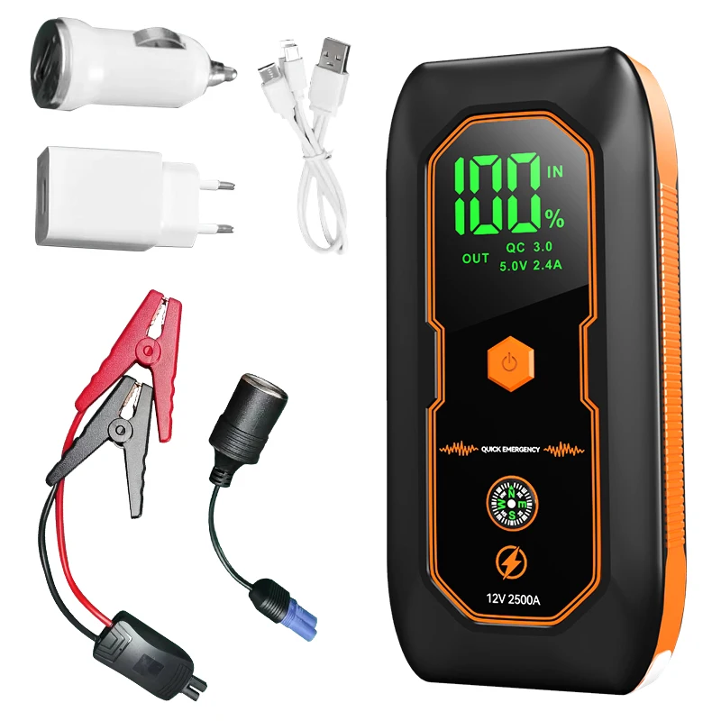 12V Portable Car Battery Boost Jump Starter 6000mAh Car Emergency Jump Power Supply Power Bank Jump Starter