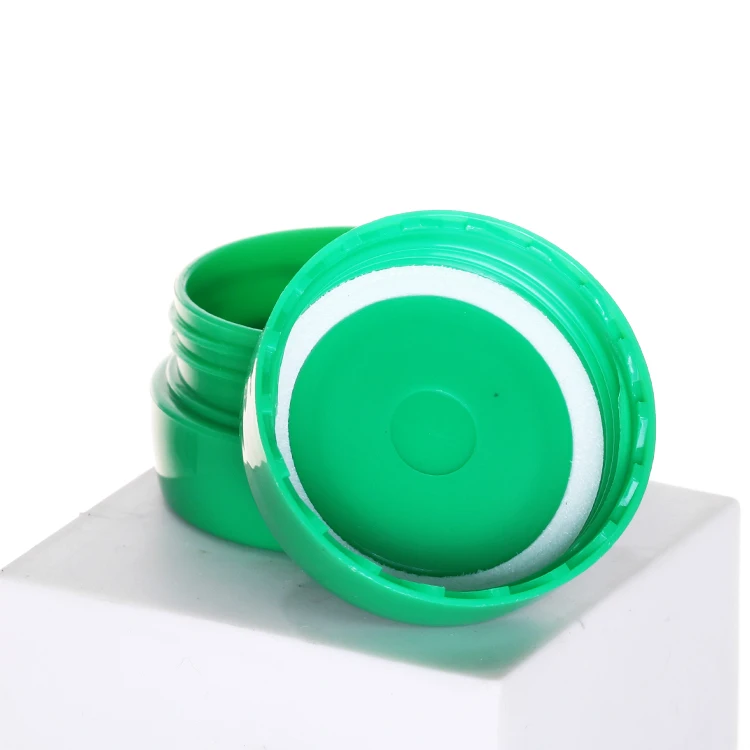 5g 10g 15g 30g green/grey/yellow plastic uv nail gel jars empty facial jar cream bottle with rubber band