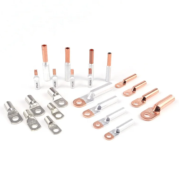 DT Electrical Aluminum Tinned Plated welding Ring Round Copper Brass Battery Wire Tubular Terminals Connectors Crimp Cable lugs