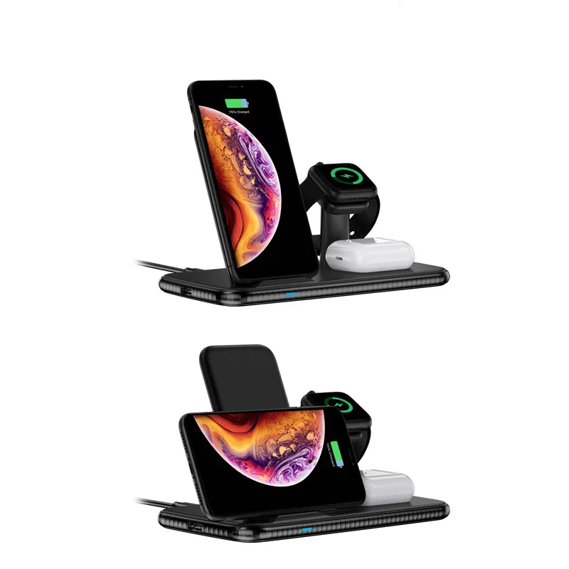 Vnew Amazon hot seller 15W Qi 4 in 1 fast charging wireless charger Black or White Fast Wireless Charging