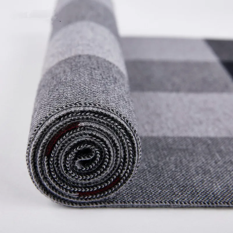 2021 Factory Wholesale British Style Winter Men Wool Knitted Scarf  Warm Thick Plaid Scarf