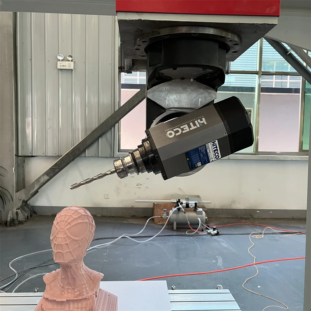 YOUHAO China supply 5axis Engraving And Milling Machine Swing Head 1200X1200MM Side Hole 3D CNC Wood Cutting 5AXIS CNC Router