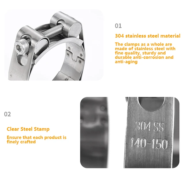 Manufacturer wholesale price double t bolt heavy duty hose slot clamps for exhaust clamps