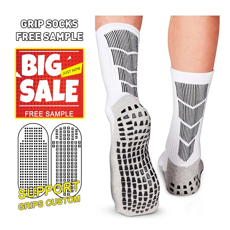 Custom Crew Nylon Football Socks Men Women Custom Grip Socks Anti Slip High Quality Soccer Socks