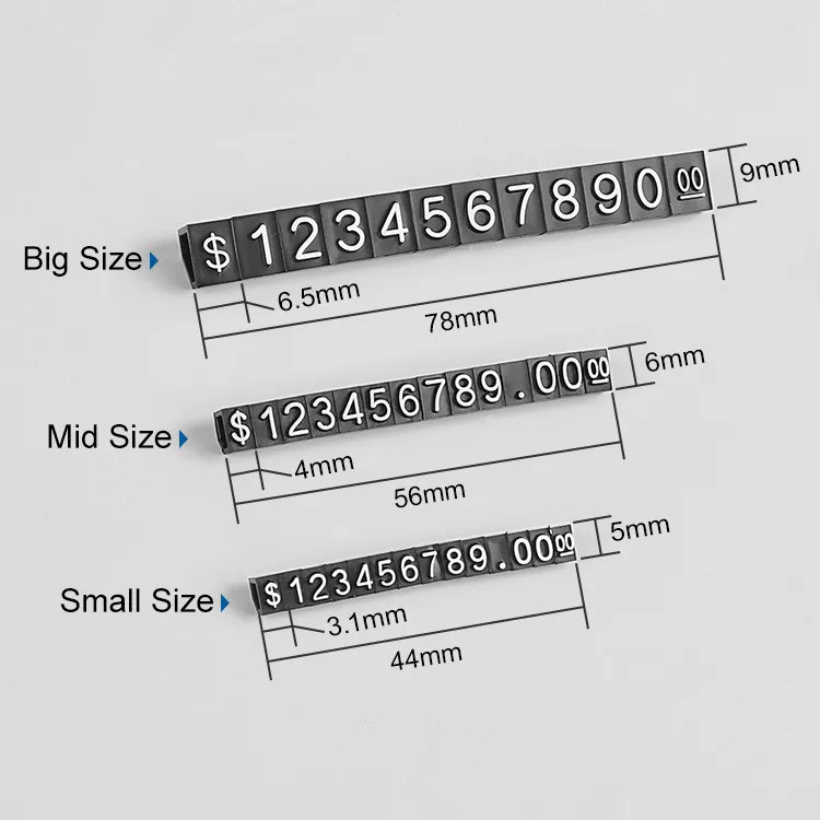 Fashion Cheap Mini Clear Plastic Price Tags Number Price Cubes For Jewelry Display