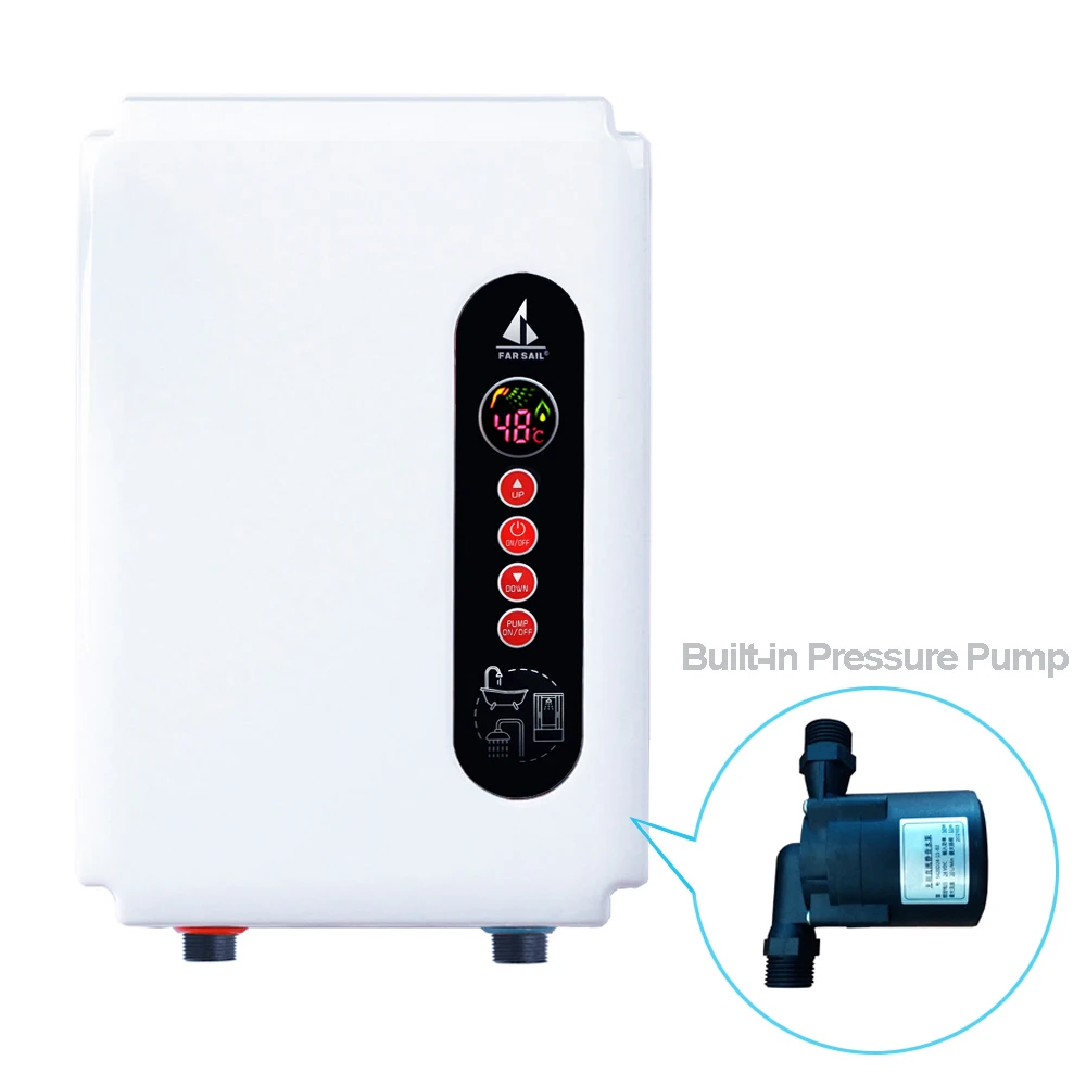 5500W 220V Water Heater Booster Pump Hot Water Heater With Built-In Pressure Pump