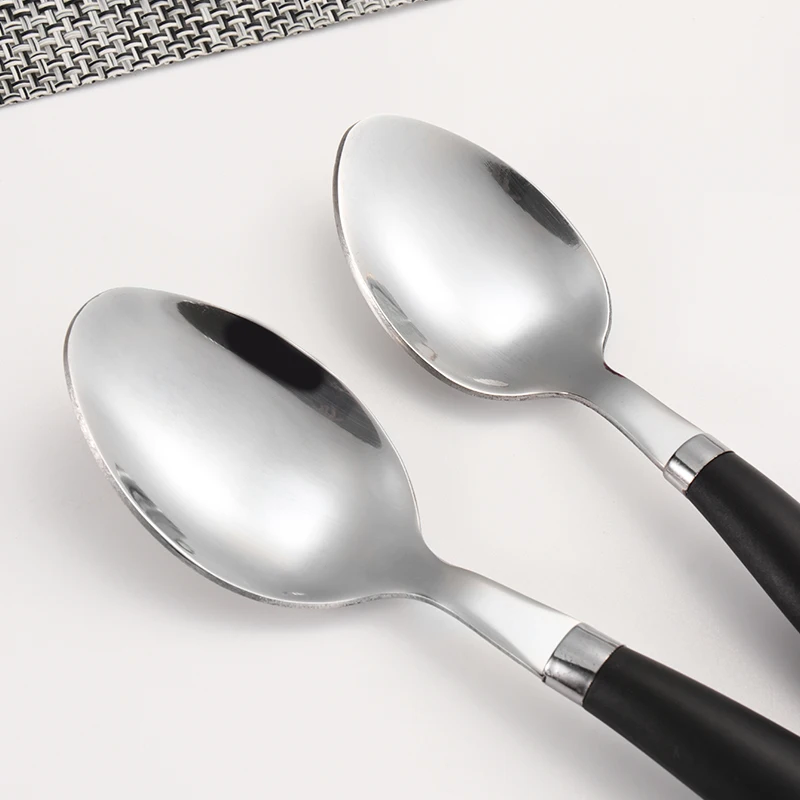 Custom Metal Stainless Steel  4PCS fork spoon knife plastic handle New design flatware set